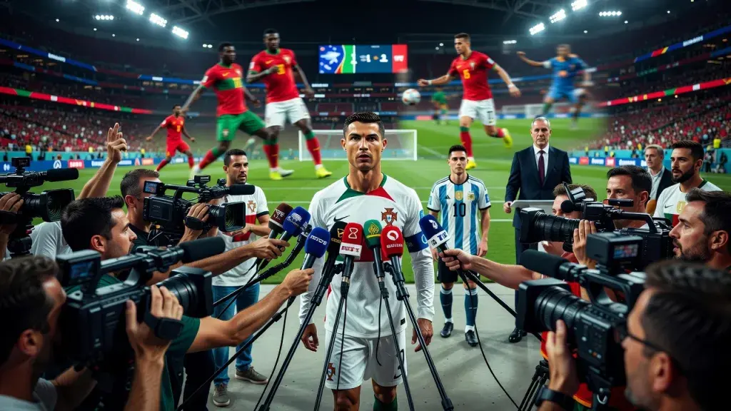 Ronaldo Walks Past the Media as Portugal Stumble Against DR Congo