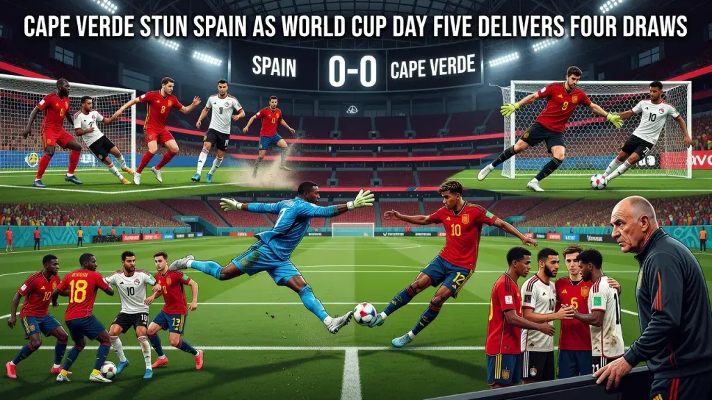 Cape Verde Stun Spain as World Cup Day Five Delivers Four Draws